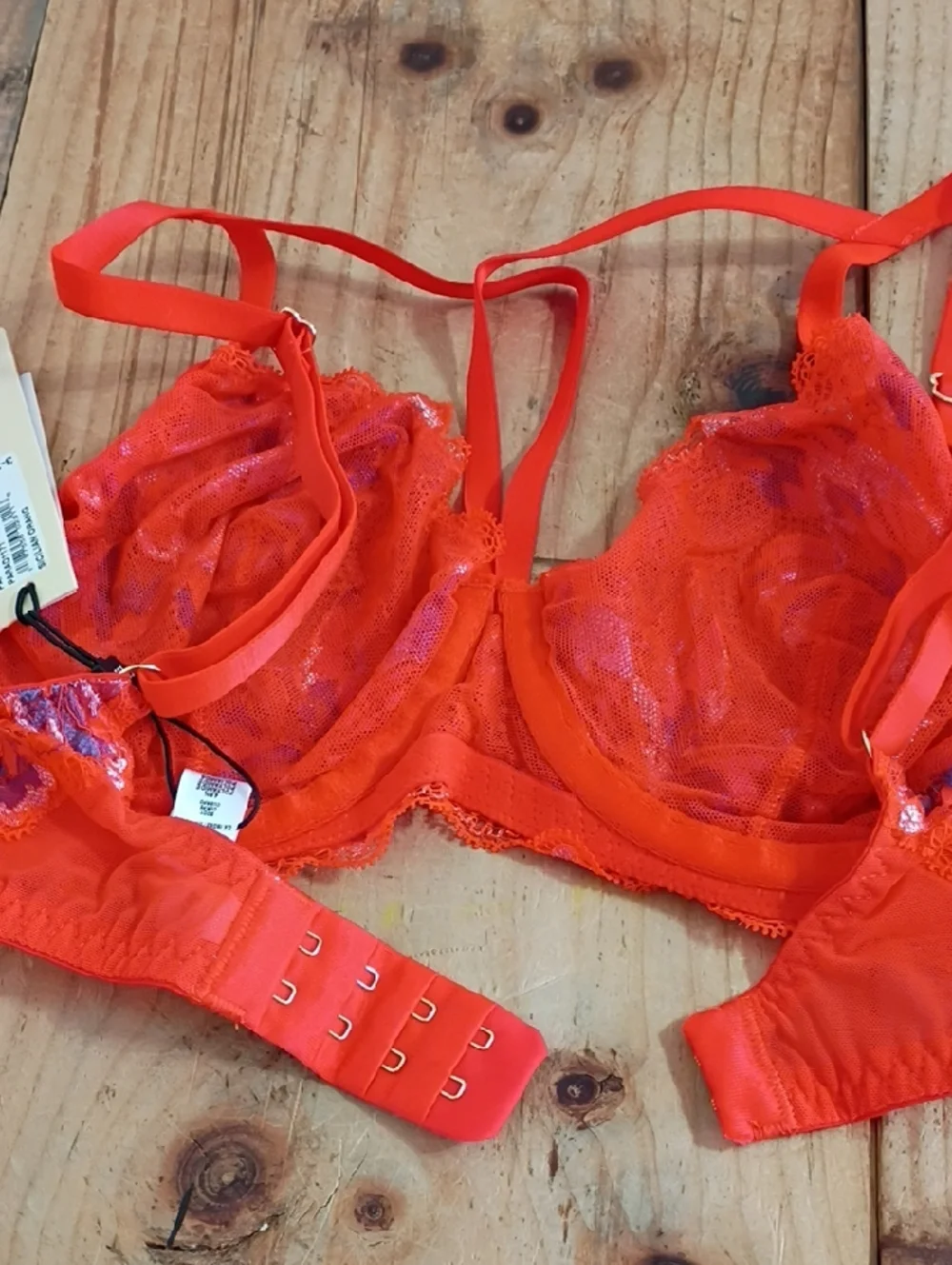 Cosabella Paradiso Lace Underwire Demi Bra Sicilian Orange Size 34C NWT